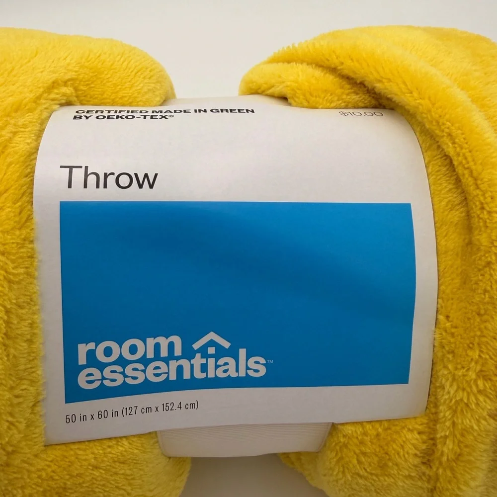Room Essentials Bright Yellow Throw 50” x 60”